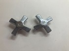 Vtg Set Hot Cold Chrome Plate Cross Handles Sink Tub Bathroom Faucet Smc Usa