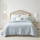  - Quilt Set  Reversible Cotton Bedding With Matching Queen Felicity Blue