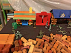 Lincoln Log Plus Huge Lot  Of A Military Battle 400   Assorted Pieces  Playset