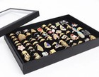 100 Slot Jewelry Ring Display Tray Organizer Earrings Storage Holder Box Case