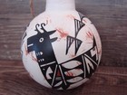 Native American Acoma Indian Hand Painted Fine Line Ornament By T  Sal