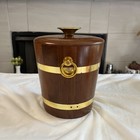 Vintage Walnut Plastic Lined Ice Bucket With Handles