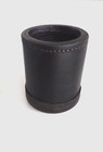 Vintage Dark Mahogany Leather Dice Cup   10 Dice  poker   Regular  Ribbed Lining