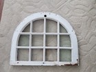Old Architectural Wood Arched Window Chippy White Patina 12 Glass Panes