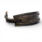 Linea Pelle Belt W Size M  Wide Woven Leather Statement Metallic Charcoal Gray