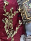 Antique Ornate French Louis Xv Rococogold Gilt Bronze Candle  Wall Sconces