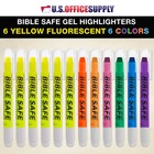12 Bible Safe Gel Highlighters  6 Bright Neon Yellow  6 Colors Pink  Green  Blue