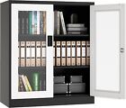 Metal Storage Cabinet 2 Door Steel File Tool Cabinet With 2 Adjustable Shelves
