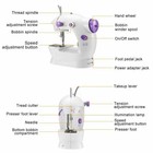 Electric Mini Sewing Machine Portable Handheld Adjustable 2 Speed Pedal