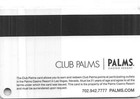 Palms Casino - Las Vegas  Nv - 14th Issue Slot Card  Rev Palms Logo Right photo