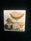 2 Vintage 70 s Hobbyists Ceramic 3d Mushroom Square Wall Hanging Hand Painted