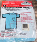 Fruit Of The Loom Vtg T-shirt Nos Pocket Tee Shirt Deadstock Blue Medium 1987