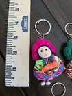 New Lot Of 7 Crochet Handmade Peruvian Inka Doll Keychains Bright   Colorful 3 