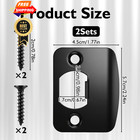 2pcs Universal Door Strike Plate  2-1 4 Inch X 1-3 4 Stainless Black
