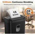 Bonsaii 15-sheet Cross Cut Paper Shredder For Home Office Heavy Duty   10-min   
