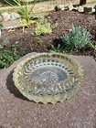 Vintage Crystal Cut Cigar Ashtray Clear Glass Heavy Thick   7   Usd2