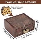 Vintage Decorative Wooden Box With Lock And Key  Wooden Box With Hinged Lid W   