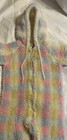 Baby Snow Suit Pink White Yellow Plaid 12-18 Month Zipper Warm Vintage Kent