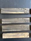 Lot 8 Antique Letterpress Printer Blocks Swords Sabers Metal On Wood Engravings
