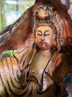    resting Buddha In Tree Cave    Resin Statue  Copy Of Wood Carving