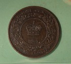 1864 Nova Scotia  Large Cent  -  Graded - Iccs Ef-45 - Serial   Xpt 428