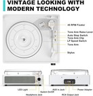 Vinyl Record Player With Speakers - Vintage Style Belt-driven Turntable Wireless