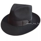 100  Wool Felt Fedora Trilby Hand Made Wider Brim Gents Hat