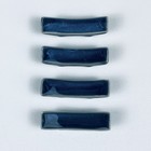 Set Of 4 Blue Ceramic Chopstick Rests With Reusable Wood Chopsticks