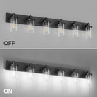 48in Vanity Light Black Bathroom Vanity Lighting Fixtures 6 Light Bathroom Light