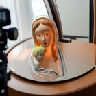 Ceramic Virgin Mother Mary Madonna And Child Baby Jesus Night Light Vintage