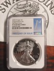 2018 W American Silver Eagle  Pf70 Ultra Cameo Fdoi  Congratulations Set Eh113