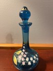 Bohemian czech Hand Blown painted Perfume Bottle W stopper makers Mark On Bottom
