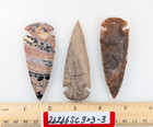 3 Piece Collection 3  Spearheads - Arrowheads - Hand Knapped Agate jasper
