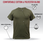 Solid T-shirt Army Color Military Short Sleeve Poly cotton Or 100  Cotton Tees