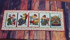 Handmade Quilted Table Runner Retro Vintage Kids Children Flowers Cute