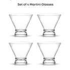Afina Joyjolt Barware Set Of 4 Cocktail Glasses 8 5oz Stemless Martini Glasses