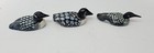 Lot Of 3 Small Hand Carved Folk Art Wood Figures Duck Waterfowl Kent