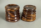 Two Agate Ware Furniture Rests 19thc Antique British Pottery Scottish   English 