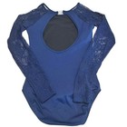 Energetiks Navy Lace Long Sleeve Leotard Child Large 10-11 Open Back Dance