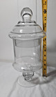 Vintage Clear Glass Apothecary Jar W lid 12   
