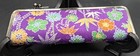 Vintage Japanese Purple Fabric Bag Comb Hair Brush And Mirror Set Bag With Clasp