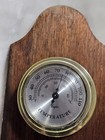Vintage Taylor Thermometer Hygrometer Weather Station Solid Oak Panel U s a 