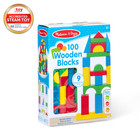 Melissa   Doug 100pc Wooden Building Blocks Set Stacking Educational Kids Toy