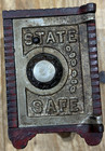 Circa 1900 Antique State Safe Cast Iron Bank Safe W  Combination Lock     