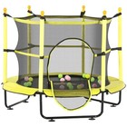 Qaba 4 6  Trampoline For Kids With Safety Enclosure   Ball Pit  Yellow