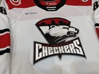Charlotte Checkers Ahl Mic Game Worn Used Authentic Jersey 58 Ccm Quicklite