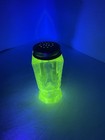 Vintage Antique Uranium Glass Salt Shaker Rare Black Light