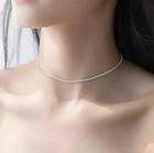 6ct Round Cut White Moissanite Women s Tennis Necklace 14k White Gold Plated