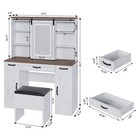 Vanity Desk With Mirror Led Lighted Makeup Vanity Table W stool Dressing Table