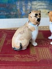 Antique Late 19th C Small Pair Staffordshire Mantel Dogs Possibly Pugs Very Rare